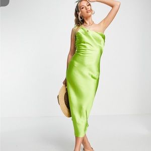 ASOS TALL satin one shoulder maxi dress